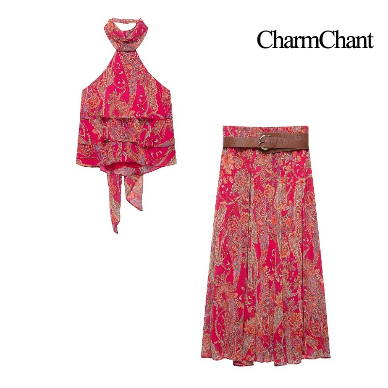 Romper Floral Print - Conjunto Feminino CHARMCHANT com Estampa Paisley,