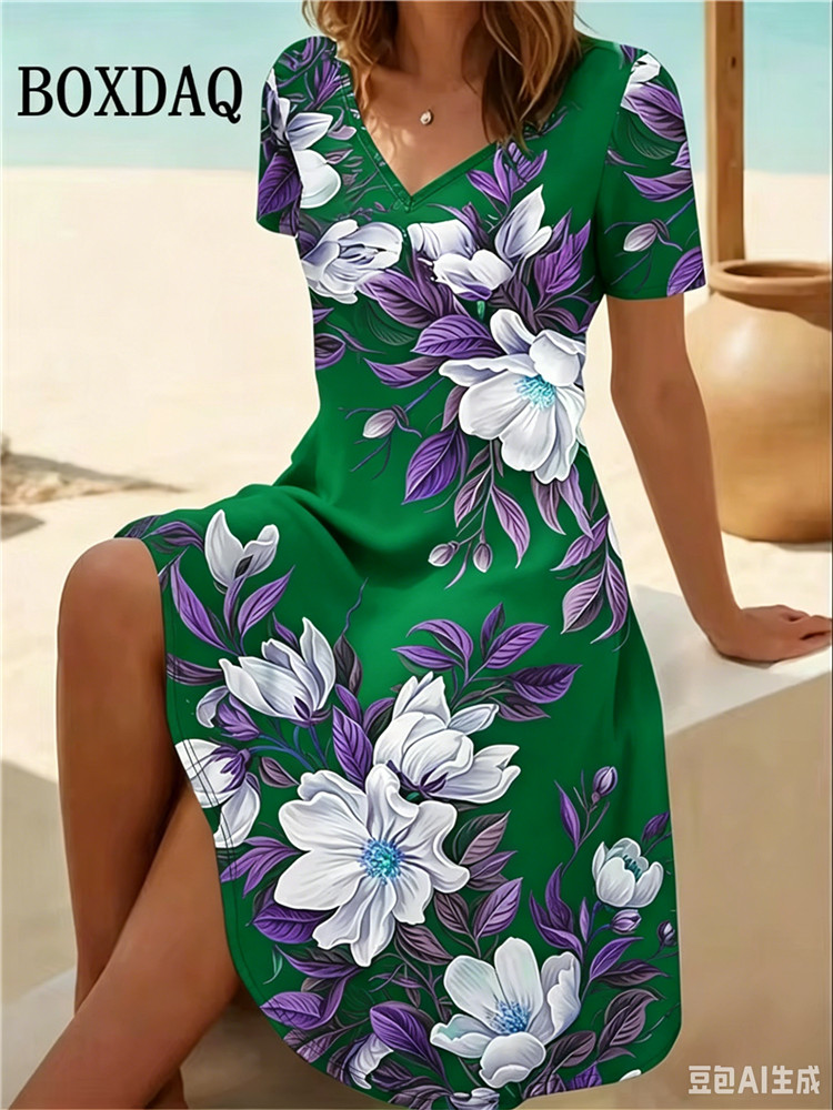 Romper Floral Print - Vestidos Femininos Plus Size 6XL, Vestido