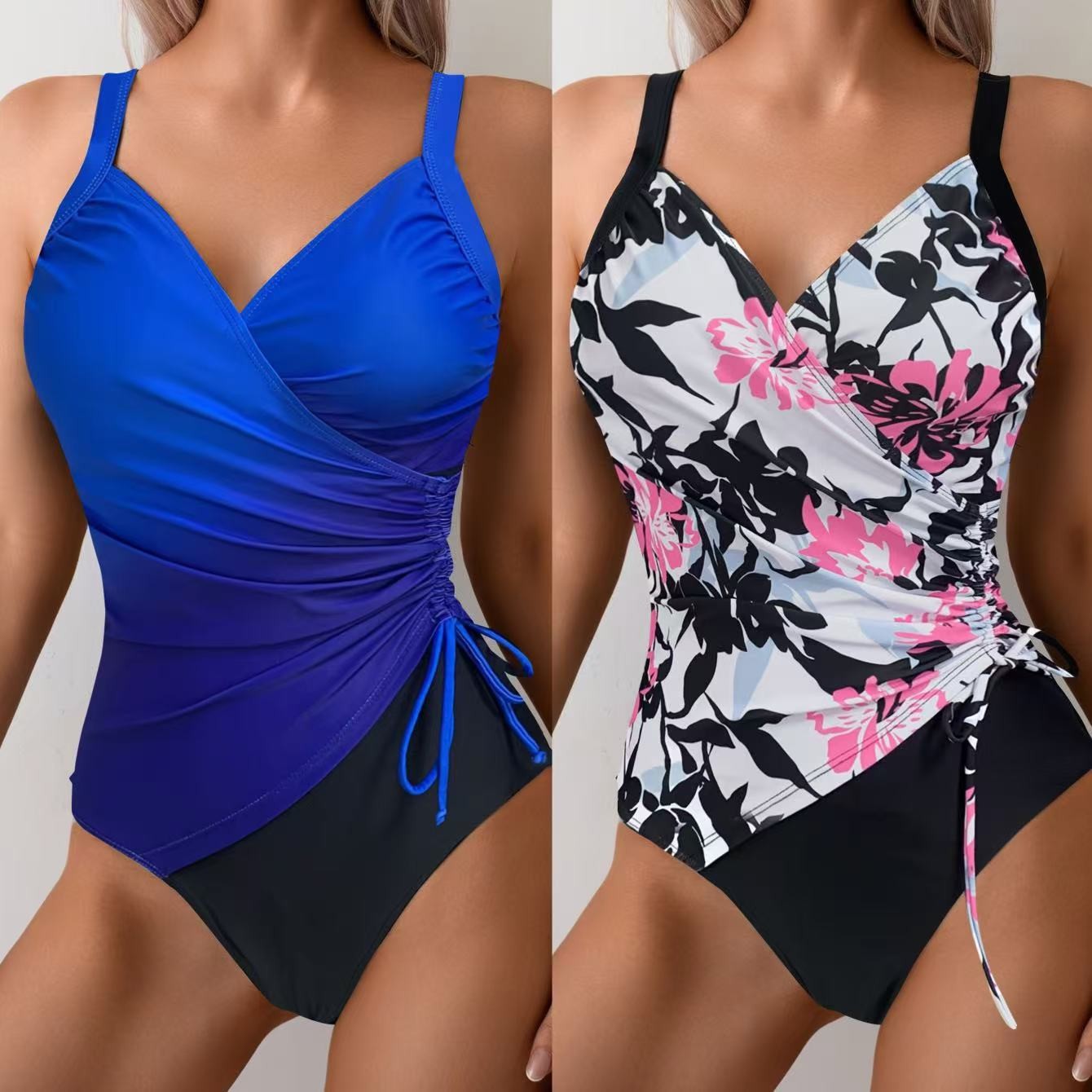 Swimsuit Bikini Ruched - Tankini Feminino com Controle de Barriga,