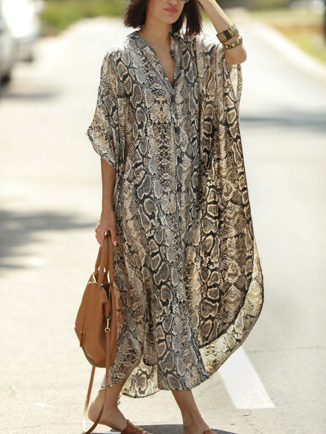 Capa de Praia com Estampa Boêm - Cover Up Kaftan avaliação e preço
