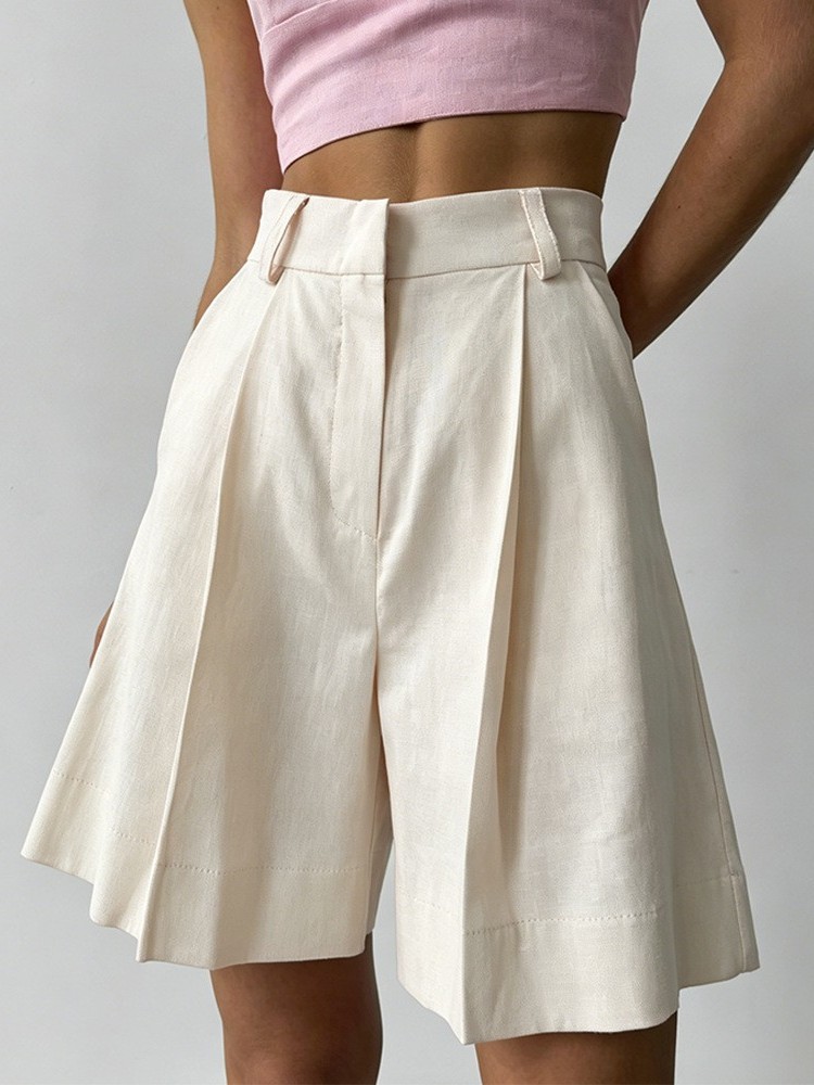 Shorts Casuais de Linho de Per - Linen Pant Wide avaliação e preço