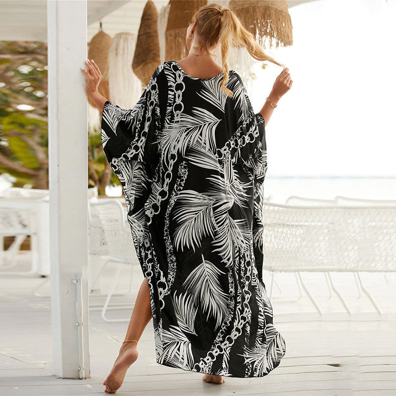 Feminino plus size estampa ani - Cover Up Kaftan avaliação e preço